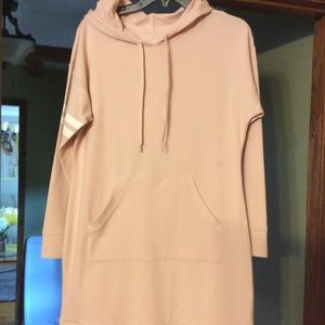 USED Knee length hooded long sleeve dress